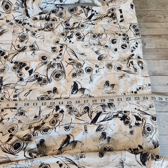 Chicos Platinum Patterned Jean Jacket Black White Cream Size 3 (16) - Picture 9 of 9